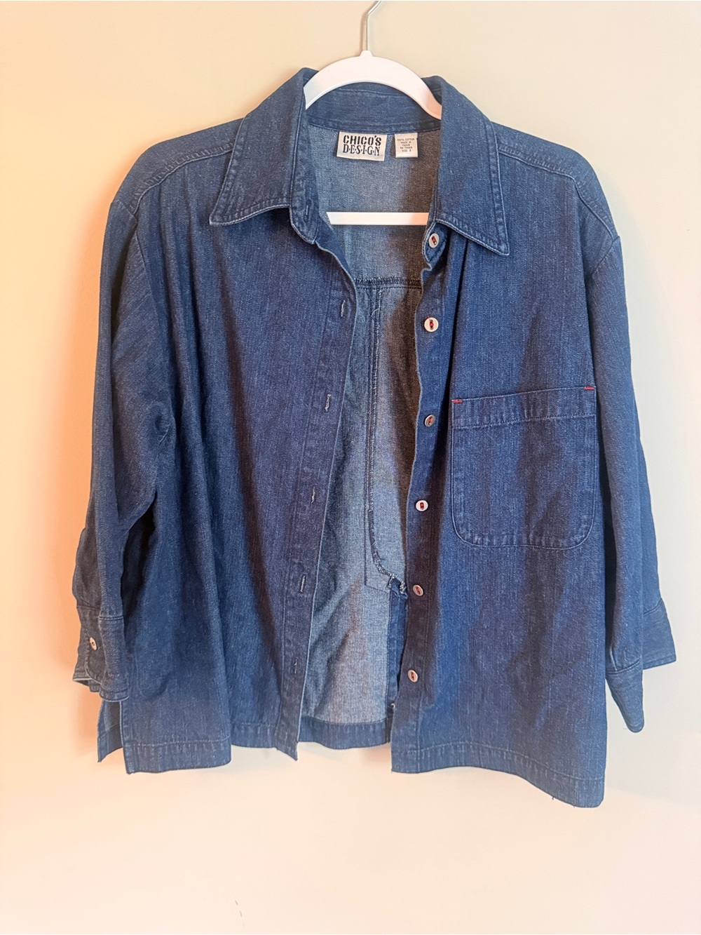 Chico's Dark Blue Denim Jacket size 2